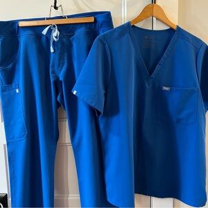 Figs Royal Blue Scrub Set